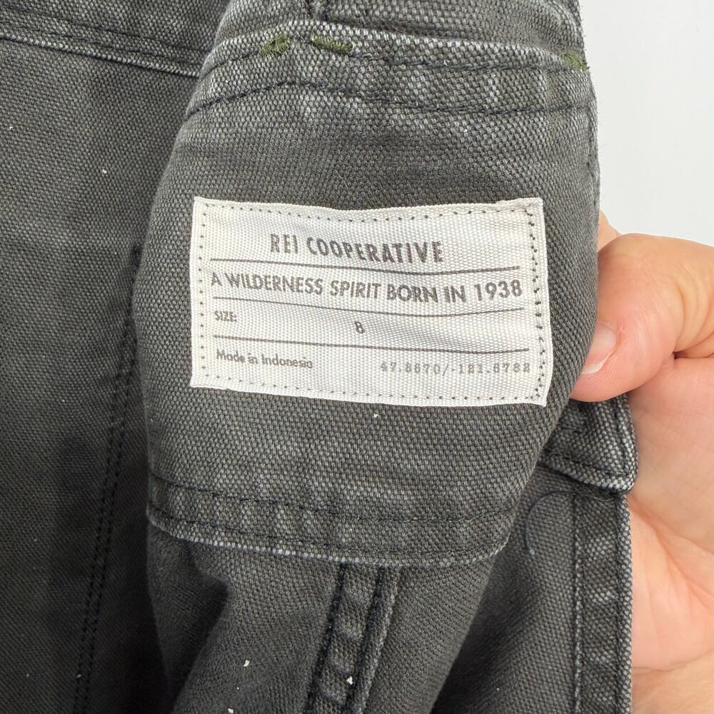 REI Co-op Trailsmith Workwear Overalls Double Knee Green Gray Women's 8 - Picture 8 of 10
